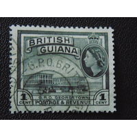 Британская Гайана 1954 г. Королева Елизавета II.