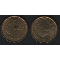 Турция km1029.1 5000 лир 1996 год (0(p1(0 ТОРГ
