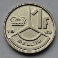 Бельгия, 1 франк 1989 г. 'BELGIE'.