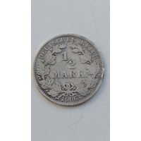 Германия. 1/2 марки 1906 года. А.