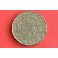 Италия 200 лир 1996