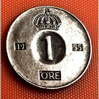 71-08 Швеция, 1 эре 1955 г.