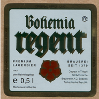 Этикетка пива Bohemia Regent Е389