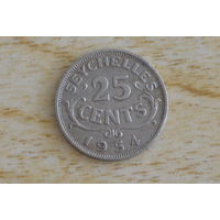 Сейшелы/Сейшельские острова/  25 центов 1954   Редкая!