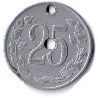 Чехословакия. 25 геллеров. 1963 г.