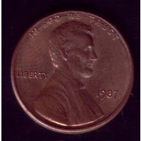 1 цент 1987 год США