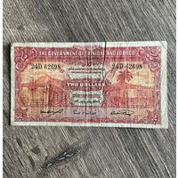 Тринидад и Тобаго 2  доллара 1943 г. Очень редкая