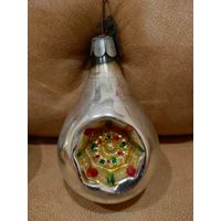 Ёлочная игрушка СССР шар лампочка 12 см