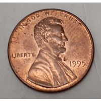 США 1 цент, 1995 Lincoln Cent Без отметки монетного двора (7-1-12)