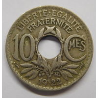 Франция 10 сантимов 1922 г