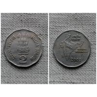 Индия 2 рупии 2003/Национальное объединение/Отметка монетного двора "*" - Хайдарабад