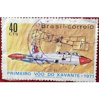Бразилия. 1971 год. Первый полет реаутивного бразильского самолета Xavante Jet. 1 марка в серии. Mi:BR 1289. ПОчтовое гашение.