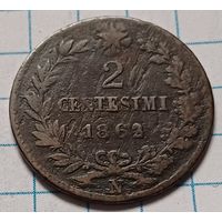 Италия 2 чентезимо, 1862      ( 2-7-8 )