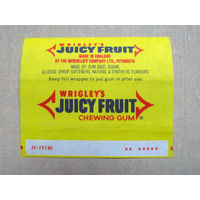 01-256 Обертка фантик от жевачки жевательной резинки Wrigleys Juicy Fruit Англия 1970-е