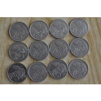 Новая Зеландия 5 центов (1967,82,85,86,98)