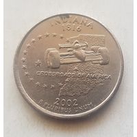 25 центов США 2002 г. штат Индиана P
