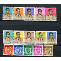 Конго - 1969 - Генерал Мобуту и герб - (у номинала 30 на клее есть желтые пятна) - [Mi. 339-353] - полная серия - 15 марок. MNH.