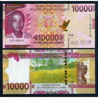 Гвинея 10000 франков 2018 год, UNC