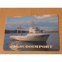 Календарик пластиковый 1978 Внешторг. Флот. Корабли. "Sudoimport" ("Судоимпорт"). Пластик