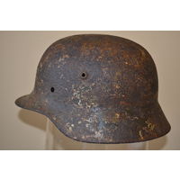 Каска шлем М35 Германия купол 62 остатки камуфляжа бонус два обода