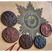 5 ПОЛУШЕК АННЫ ИОАННОВНЫ. ПОГОДОВКА (1731,1734,1735,1736,1737)