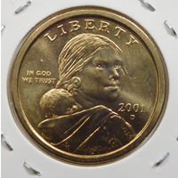 США 1 доллар 2001 Парящий орёл Сакагавея Индианка двор D