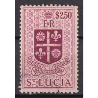 286. Великобритания. Колонии. Санта Люсия. Елизавета II. Герб Люсии. 1953 - 63 гг. 2,5$. St.Gib.#184.