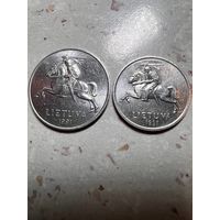 Монеты Литвы 1991 года. Штемпельный блеск.