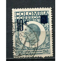 Колумбия - 1959 - Хорхе Эльесер Гайтан. Надпечатка 10С на 3С - [Mi.852] - 1 марка. Гашеная.  (Лот 31EN)-T5P1