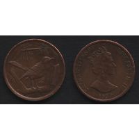 Кайманы _km87 1 цент 1990 год (0(om1(0(3 ТОРГ