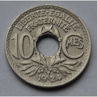 Франция, 10 сантимов 1924 г. Отметка монетного двора: "Рог изобилия": - Париж.