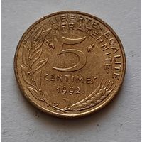 5 сантимов 1992 г. Франция