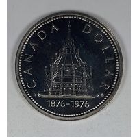 Канада 1 доллар 1976  100 лет Оттавской парламентской библиотеке