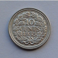 Нидерланды 10 центов, 1935
