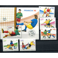Куба - 1997 - Футбол - [Mi. 4003-4007 bl.148] - полная серия - 5 марок и 1 блок. MNH.  (LOT F55)