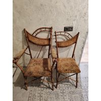 Антикварные бамбуковые стул и кресло 19 век