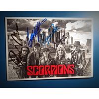 Фото с автографом группы Скорпионз (Scorpions).