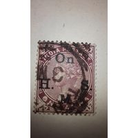 Индия /над печатка/ ONE Anna (скорее всего между 1882 и 1887 годами)