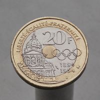 Франция 20 франков 1994 100 лет Международному олимпийскому комитету