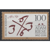 Германия 1992 год. 500 лет со дня рождения Адама Рисе, математик. **