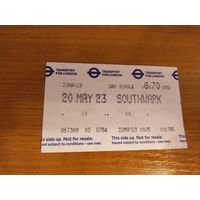 Билет на проезд в городском транспорте  Лондона