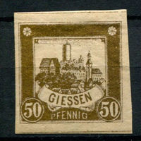 Германия - Гисен - Местные марки - 1888 - Городской пейзаж 50Pf. Gold- [Mi.48B] - 1 марка. MLH.  (Лот 126AK)