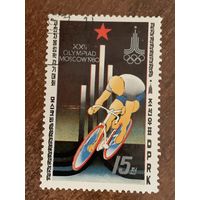 КНДР 1980. Олимпиада Москва-80. Велоспорт. Марка из серии