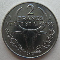 Мадагаскар 2 франка 1986 г.