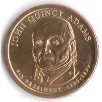 1 доллар США 2008 год 6-й Президент Джон Куинси Адамс _состояние XF/аUNC