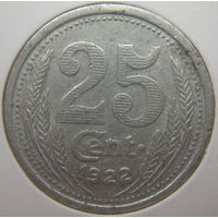 Франция 25 сантимов 1922 г. Нотгельд Эврё. В холдере (gk)