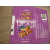 Обертка от шоколада Alpen Gold