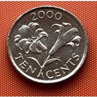 108-27 Бермудские острова, 10 центов 2000 г. Единственное предложение монеты данного года на АУ