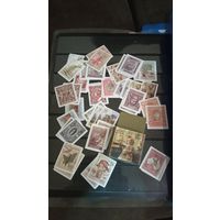 Серия  наклейки 46 шт  почтовые марки   для посткросинга скрапбукинга