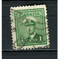 Канада - 1942/1943 - Король Гекорг VI 1С - [Mi.216A] - 1 марка. Гашеная.  (Лот 27DZ)-T5P4